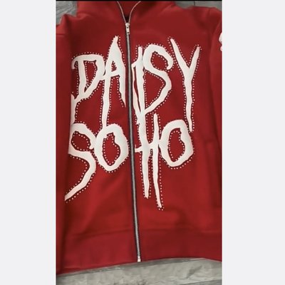Men'S Puff Print Zip Up Hoodie Full Face Rhinestone 3d Puff Printing For Streetwear Style - Image 3