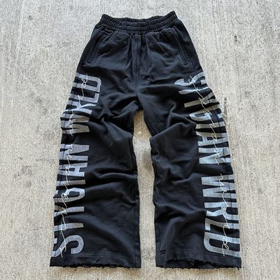 Men'S Sweat Pants Jogger Custom Side Printed Logo Heavyweight Cotton Baggy - Image 4