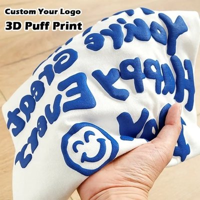 Men's T Shirt with 3d Puff Print and Custom Logo in Heavy Weight 100% Cotton Fabric - Image 2