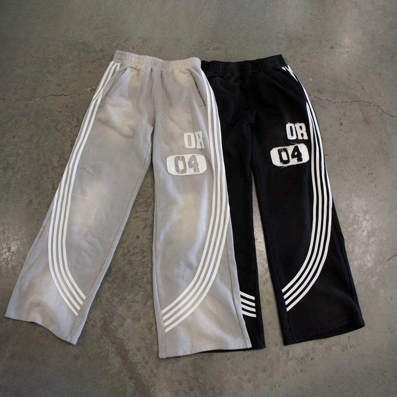 Men's Windbreaker High Waist Sweatpants with Side Stripes and Custom Logo Design - Image 7