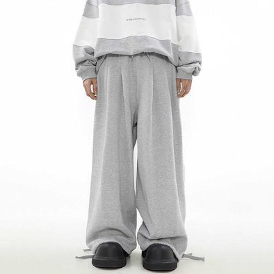 Mid Waist Custom Cotton French Terry Oversized Joggers for Men Knitted Weaving Method - Image 3