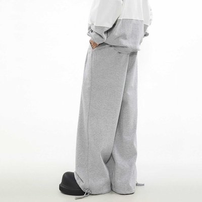 Mid Waist Custom Cotton French Terry Oversized Joggers for Men Knitted Weaving Method - Image 2