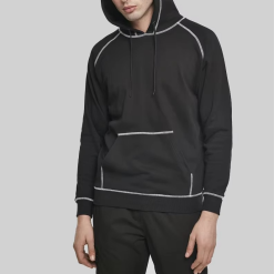 New Design Heavyweight Cotton Custom Logo Plain Plus Size Hoodies Blank Outside Reverse Contrast Stitch Hoodie Men