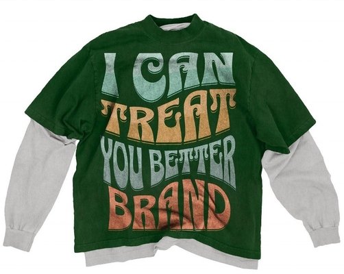 O-Neck Collar Double Layered Long Sleeve T-shirt for Unisex Distressed Vintage Washed - Image 5