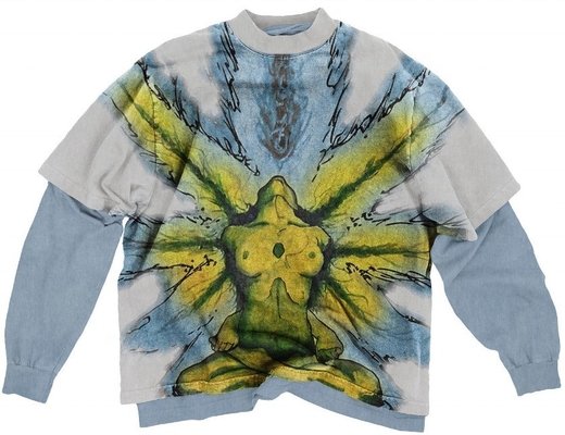 O-Neck Collar Double Layered Long Sleeve T-shirt for Unisex Distressed Vintage Washed - Image 2