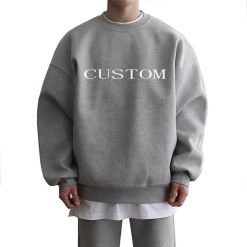 OEM Custom Print Crewneck Heavyweight Cotton Oversize Pullover Cheap Men's Sweatshirt