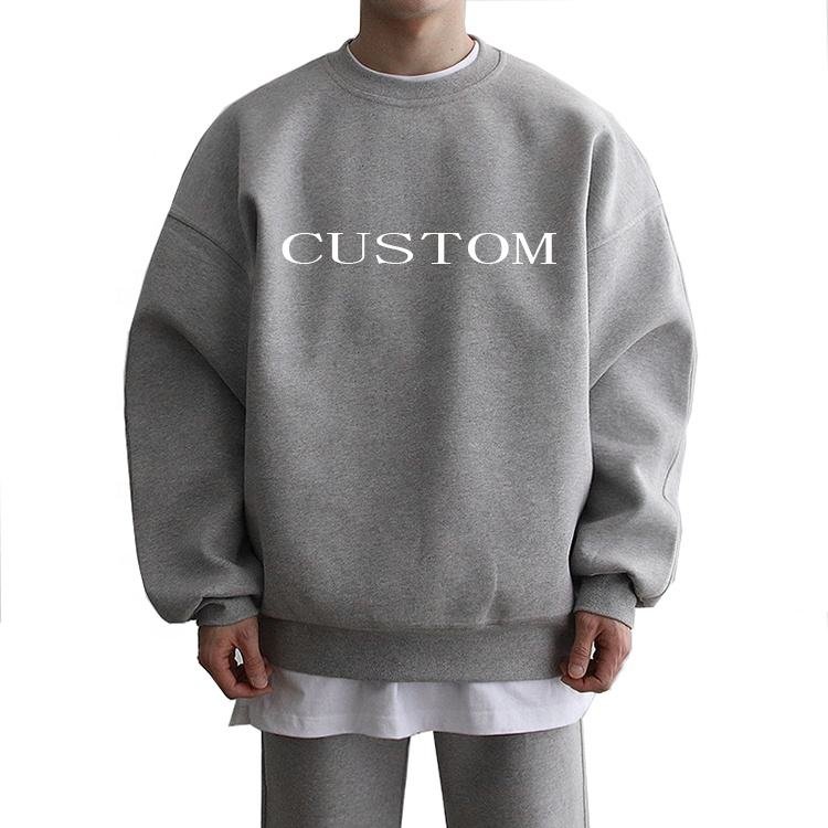 OEM Custom Print Crewneck Heavyweight Cotton Oversize Pullover Cheap Men's Sweatshirt