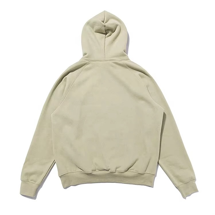 OEM Logo Design Street Style Loose Men's Soft Solid Color Plus Size Pullover Hoodies - Image 3