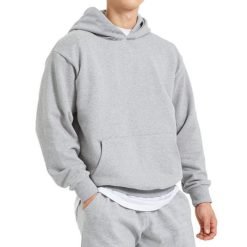 OEM Plus Size Men'S Hoodie Country Trend High Street Drop Shoulder Long Sleeve Solid Color Casual Oversize Blank Hoodies