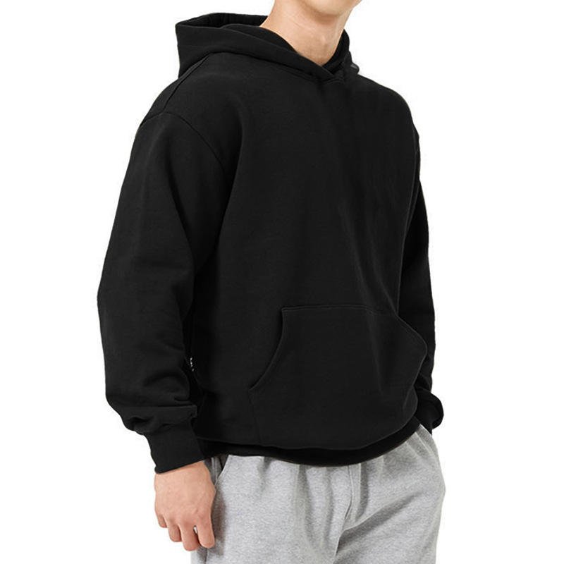 OEM Plus Size Men'S Hoodie Country Trend High Street Drop Shoulder Long Sleeve Solid Color Casual Oversize Blank Hoodies - Image 2