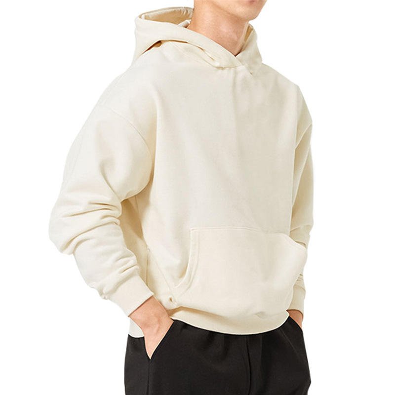 OEM Plus Size Men'S Hoodie Country Trend High Street Drop Shoulder Long Sleeve Solid Color Casual Oversize Blank Hoodies - Image 3