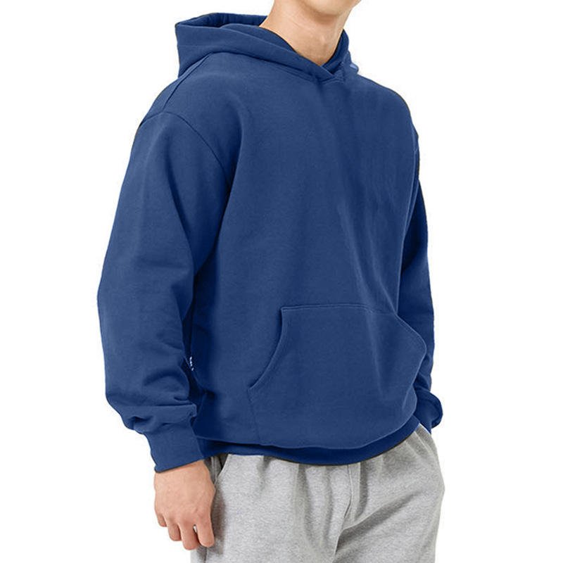 OEM Plus Size Men'S Hoodie Country Trend High Street Drop Shoulder Long Sleeve Solid Color Casual Oversize Blank Hoodies - Image 4