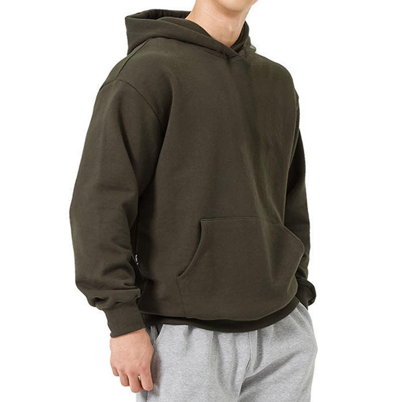 OEM Plus Size Men'S Hoodie Country Trend High Street Drop Shoulder Long Sleeve Solid Color Casual Oversize Blank Hoodies - Image 5