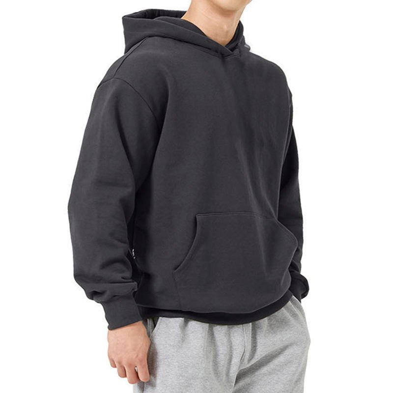 OEM Plus Size Men'S Hoodie Country Trend High Street Drop Shoulder Long Sleeve Solid Color Casual Oversize Blank Hoodies - Image 6