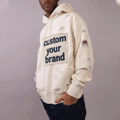 OEM/ODM Custom Men's Hoodies 100% Cotton 500gsm Oversized Hoodie for Men Plus Size Unisex Hoody Pullover Sweatshirt Print Logo