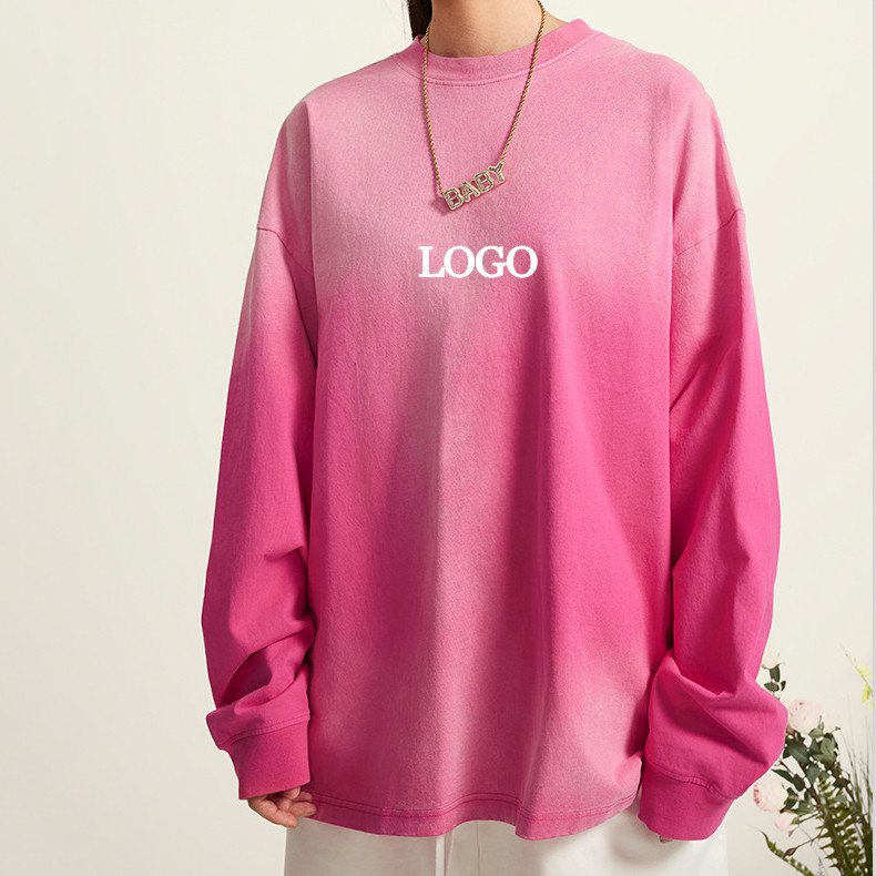 Oversized Fitted Custom Cotton Black Long Sleeve Shirt Crop Top T Shirt For Y2k Style Mens Women - Image 6