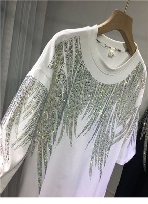 Personalised Rhinestone T Shirts Women'S Graphic 300gsm Cotton Short Sleeves - Image 7
