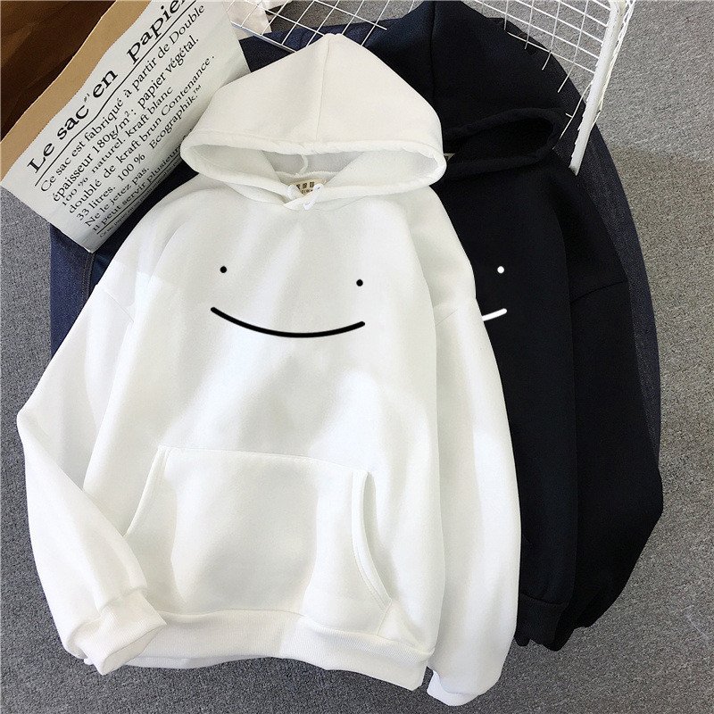 Polyester sublimation hoodie sweatshirt with smile face print, women's casual sporty unisex pullover