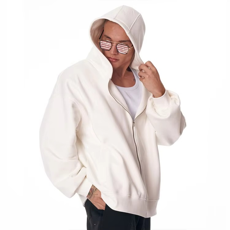 Relaxed Fit Zip up Hoodie Blank Boxy Oversized Custom Full Zip Hoodies