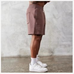 Relaxed Fitness Vintage Cotton Polyester French Terry Acid Wash Sweat Shorts for Men