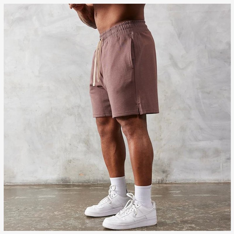 Relaxed Fitness Vintage Cotton Polyester French Terry Acid Wash Sweat Shorts for Men - Image 4