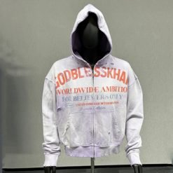 S-6XL Custom Size Distressed Hoodie 100% Cotton French Terry Sun Faded Acid Wash