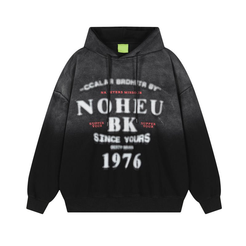 Solid Acid Wash Winter Hoodies for Men Loose Fit 100% Cotton Vintage Streetwear - Image 5