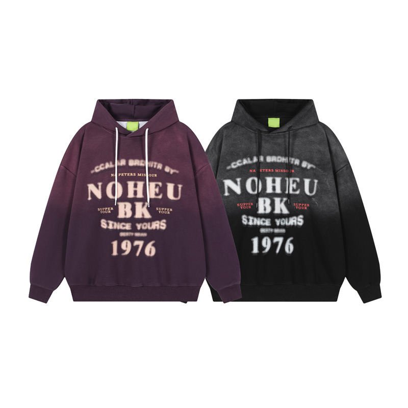 Solid Acid Wash Winter Hoodies for Men Loose Fit 100% Cotton Vintage Streetwear - Image 2