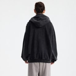 Streetwear 100% Cotton Hooded Oversized Pullover Hoodie with Letter Print Loose Fit Casual Style