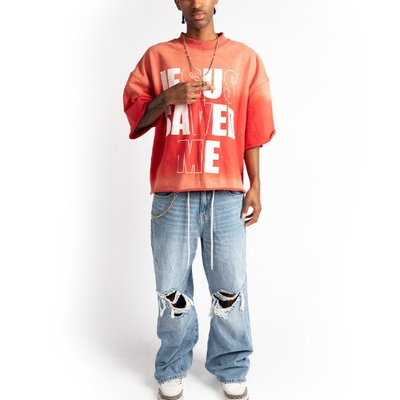 Streetwear Oversized Tshirt Custom Acid Washed Vintage T Shirt Heavyweight Cotton Boxy Cropped T Shirt for Men - Image 8