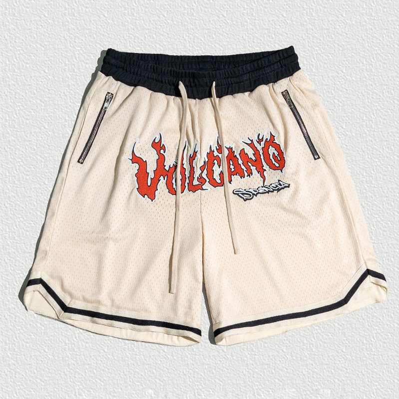 Summer Basketball Polyester Gym Workout Sublimation Zipper Pocket Men's Mesh Shorts with Drawstring Closure and Shorts Length