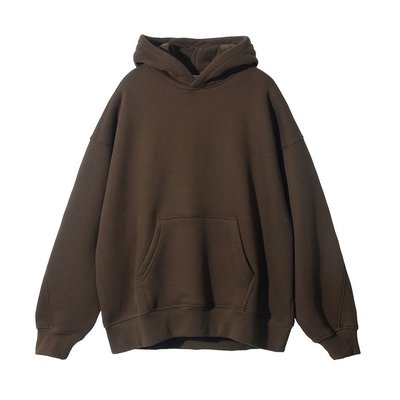 Thick French Terry Fleece Men'S Big Oversized Hoodie Drop Brown Grey Shoulder Hoodies Style Pullover - Image 3