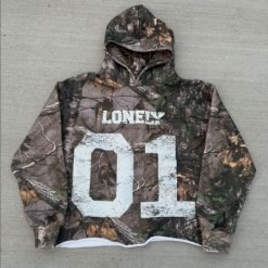 Unisex All Over Print Camouflage Hoodie in Custom Terry Cotton and Cropped Design