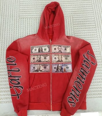 Unisex Distressed Hoodie with Sun Faded Look and Zip Up Closure in Acid Washed Finish - Image 3