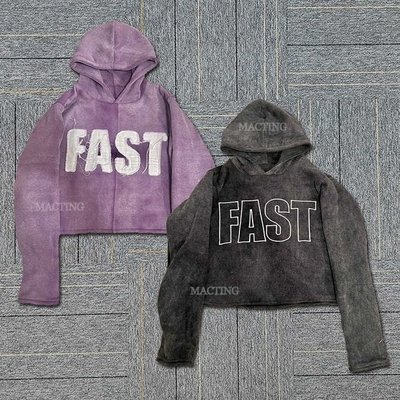 Unisex Vintage Hoodie with Embroidery Patch Distressed Applique in Cotton French Terry - Image 2