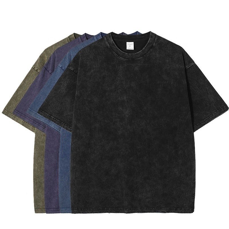Vintage Men's T Shirt 100% Cotton Acid Washed Heavyweight Custom Blank Stone Washed - Image 6