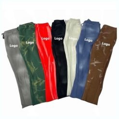 Vintage Sun Faded Washed Flare Sweatpants Men'S Anti-Pilling Cotton/Fleece Track Pants