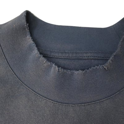Vintage Wash Tee Shirts Needle Detection Oversized Mens Distressed T Shirt - Image 3