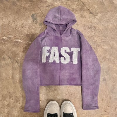 Vintage Washed Men's Hoodie Sweatershirt with Oversized Fit Drop Shoulder and Raw Hem - Image 3