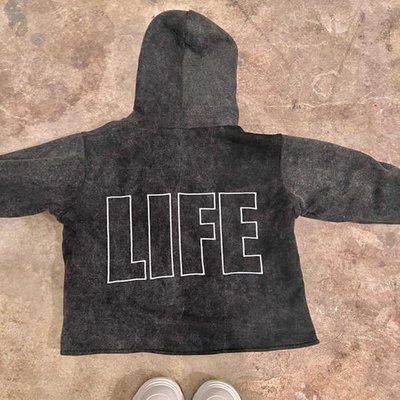 Vintage Washed Men's Hoodie Sweatershirt with Oversized Fit Drop Shoulder and Raw Hem - Image 4