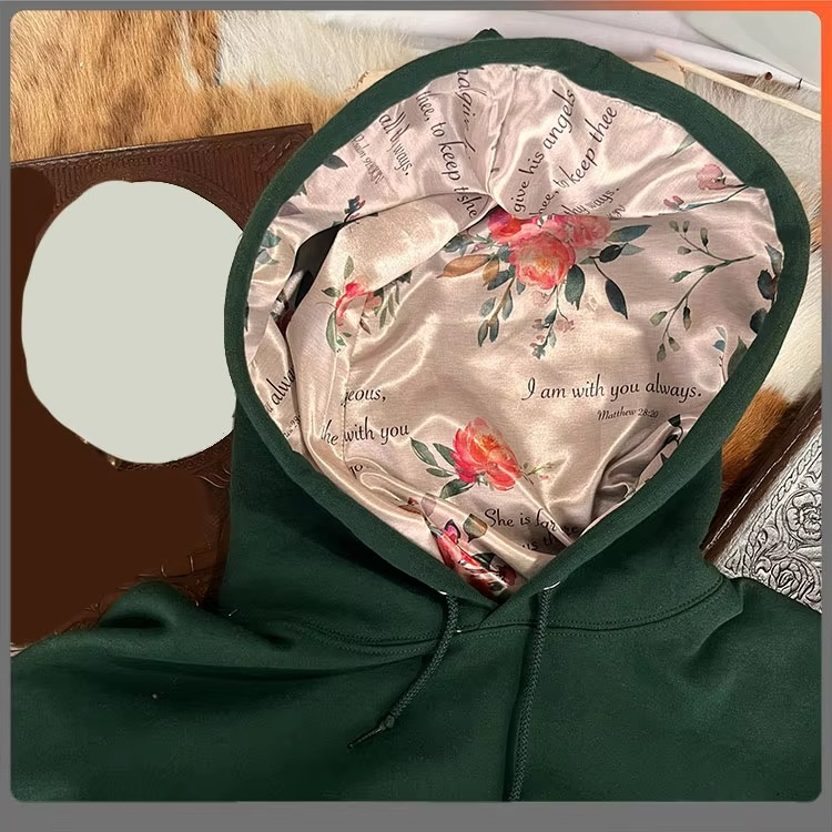 Wholesale Men's Basic Solid Color Thick Cotton Custom Hooded Sweatshirts Silk Satin Lined Hoodies With Hood Lining - Image 4