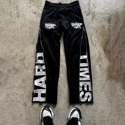 Zip Up Side Cotton French Terry Mens Sweatpants with Elastic Waist and Zipper Closure - Image 4