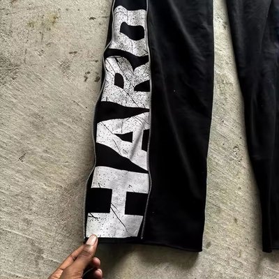 Zip Up Side Cotton French Terry Mens Sweatpants with Elastic Waist and Zipper Closure - Image 3