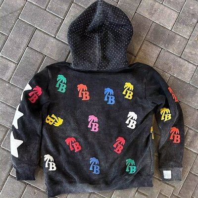 Zipper Puff Print Hoodie Vintage Washed 500gsm Heavyweight Oversized Raw Hem - Image 5
