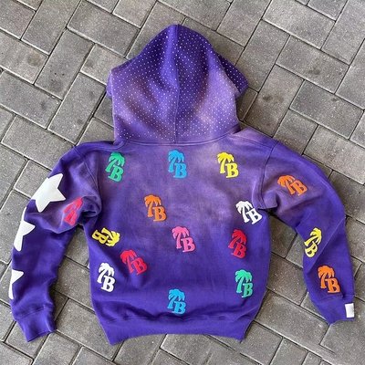Zipper Puff Print Hoodie Vintage Washed 500gsm Heavyweight Oversized Raw Hem - Image 3
