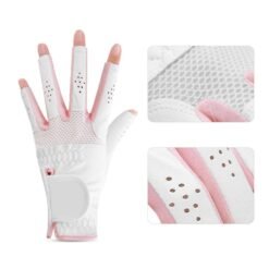 Premium microfiber PU leather open finger golf gloves for men with breathable cabretta leather construction and extreme comfort design for sports and golfing