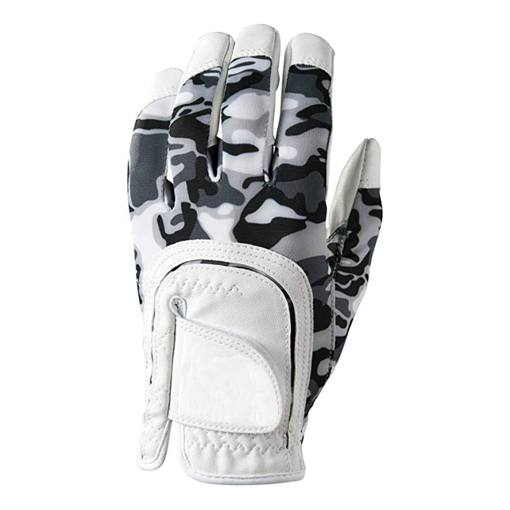 2025 White Camo Leather Golf Gloves – High Quality Durable Sports Gloves with Custom Size, Logo & Right Hand Usage - Image 3