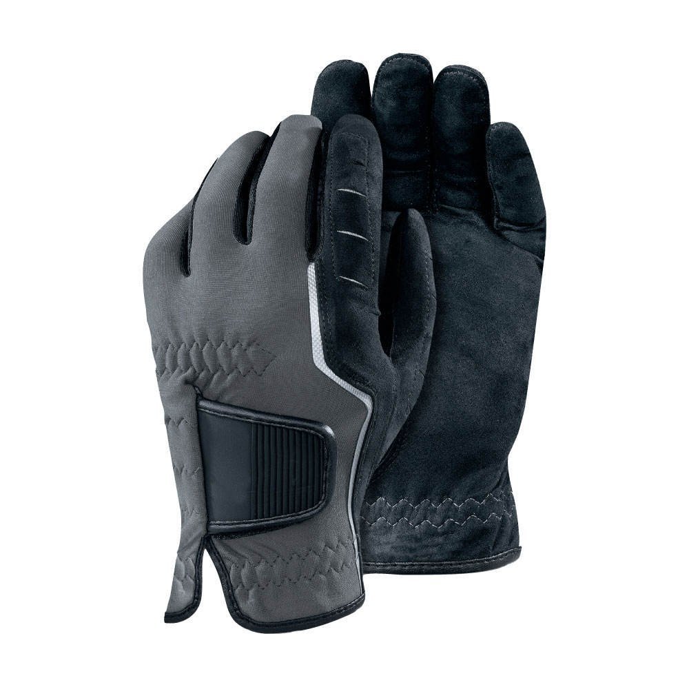 Custom leather golf gloves for men in all-weather design with adjustable wrist closure and embroidered branding options for wholesale bulk orders