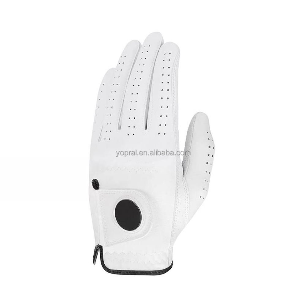 Custom Color Packing Printed Logo Non Slip Cabretta Sheepskin Leather Golf Gloves for Men Premium Grip Gloves - Image 4