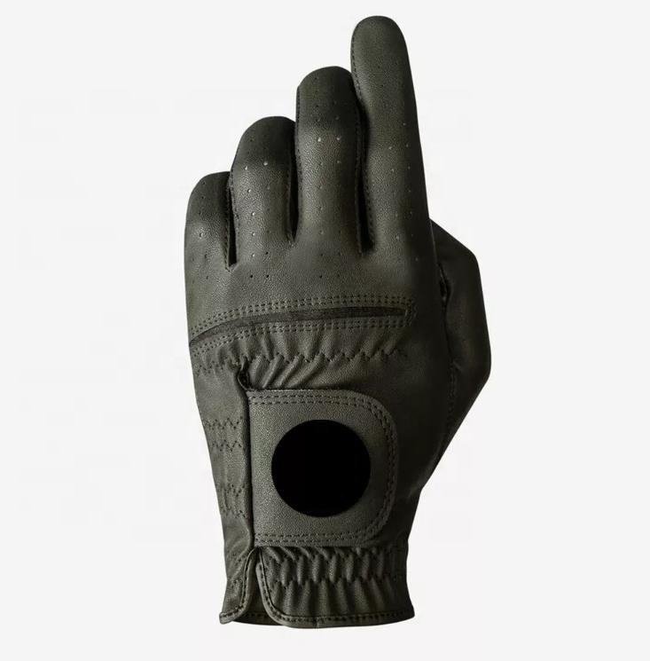 Custom printed logo golf gloves for men with non-slip cabretta sheepskin leather and premium grip technology